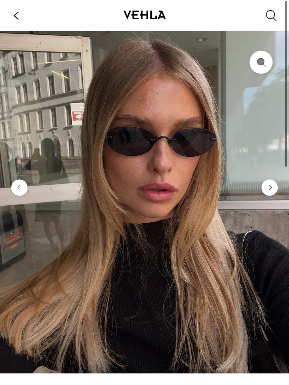 VEHLA Black Slim Oval Women’s Sunglasses